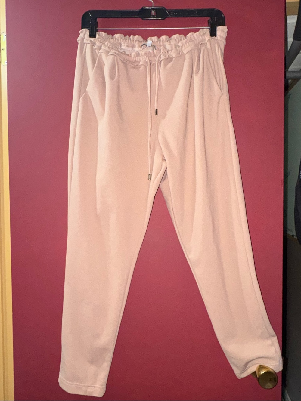 Charlotte Russe Women’s Light Pink Drawstring Trousers